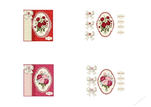 Mini 3D Floral Card Kit – Vintage Roses Printable Layered Greeting Cards