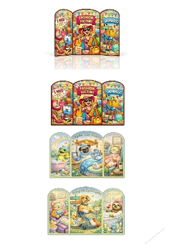 3 Triptych 3D Card Kit – Printable Foldable Greeting Cards Bundle