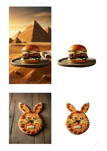 Food 3D Card Kit  Burger & Bunny Pizza Printable Layered Greeting Cards