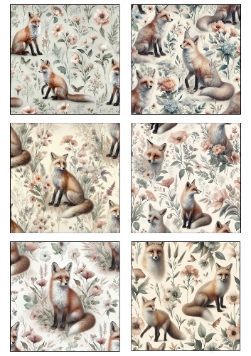 Vintage Fox Floral Digital Paper Pack – Woodland Seamless Pattern Collection