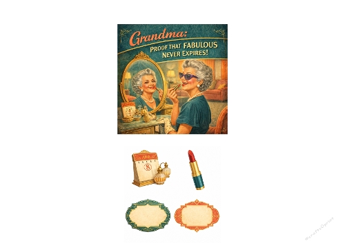 This elegant vintage-style grand ma card