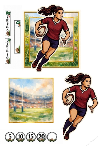 3D Rugby Woman Card Design – Dynamic Stadium Sports Kit - CUP1428655 ...