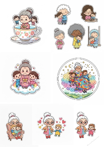 Sweet Grandmas & Grandkids Magical Moments Sticker Set