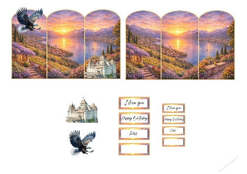 Majestic Périgord Castle & River Valley Triptych Set