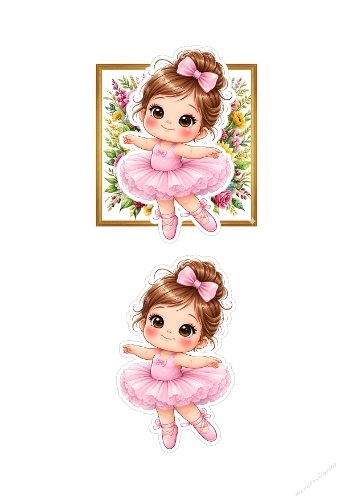 Cute Baby Ballerina Watercolor Illustration – Pink Tutu Nursery Art