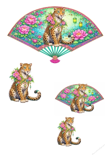 3D Leopard Pop-Up Card Design – Floral Fantasy Jungle Printable