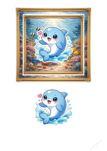Adorable dolphin 3d card