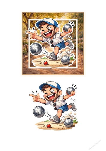 3d card petanque funny 