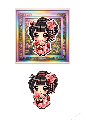 Little geisha 3d card