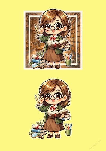 Librarian 3d card 