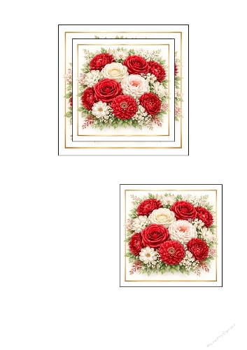 Red and white flowers background 3d
