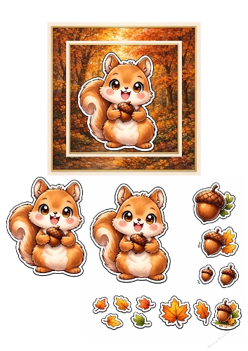 Squirrel adorable 3d card