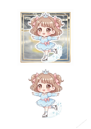 Girl skating 3d card