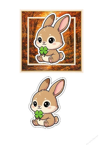 Cute Kawaii Rabbit 3D Pop-Up Card Design