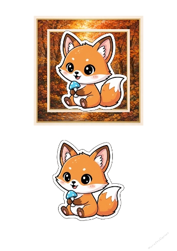 Simple Kawaii Fox 3D Pop-Up Card Design