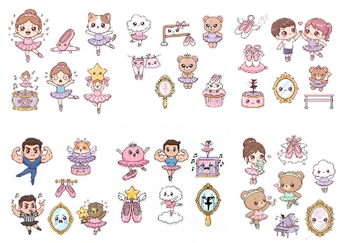 Classic Dance Kawaii Sticker Kit – Elegant & Cute Dance Stickers