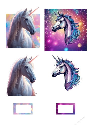 Kit 2.3d unicorn cards 