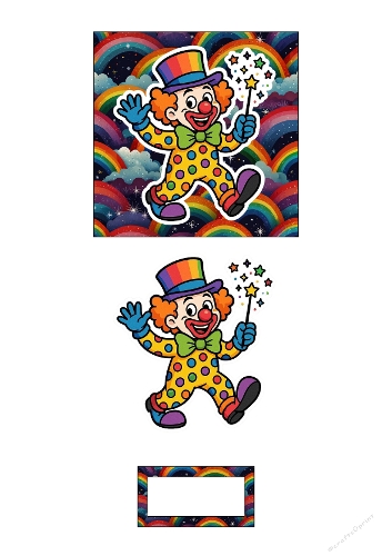 Clown card 3d simple 
