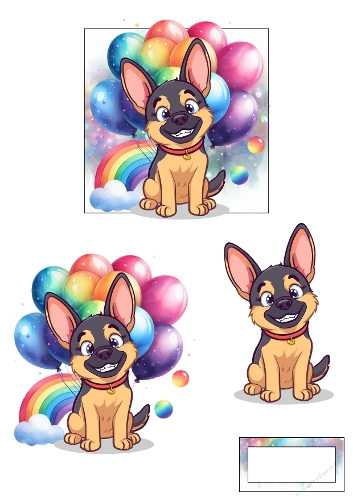 3d card dog 