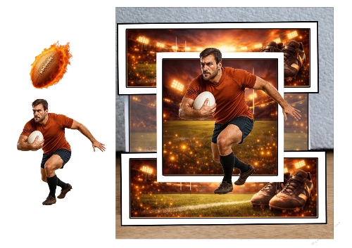 Rugby Theme – Dynamic 3D Greeting Card