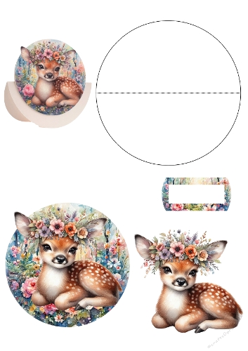 3d deer card 