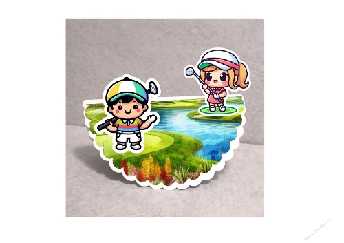 Junior Golfers Interactive Rocking Card - 3D Action Mini Kit
