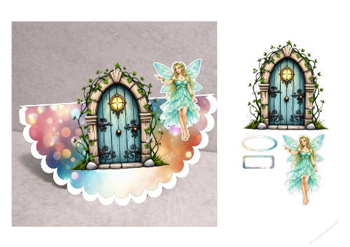 Magical Fairy Door 3D Rocker Card - Interactive Fantasy Mini Kit with Bonus Fairy