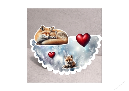 Sweet Dreams Fox Rocking Card - 3D Interactive Mother & Baby Fox Mini Kit