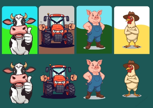 Farmyard Friends 3D Card Kit - 4 Funny Interactive A4 Digital Toppers