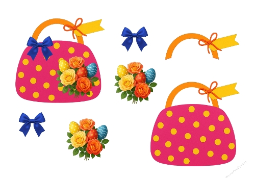 Easter Handbag 3D Card Kit - Polka Dot & Floral Spring A4 Project