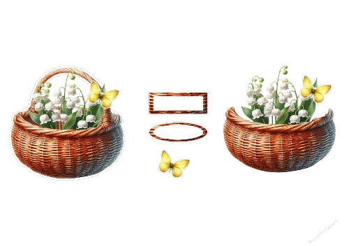 3D Topper Kit Bundle: Floral Wicker Baskets Collection - Collection Paniers Fleuris en Osier - A4