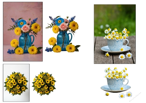 3 Easy Mini 3D Topper Kits: Floral Teacups & Country Vases - 3 Mini Cartes 3D Très Faciles - A4