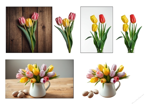 3D Topper Mega Bundle: Spring Flowers, Easter Robins & Tulips - Méga Pack Fleurs, Oiseaux de Pâques & Tulipes - A4