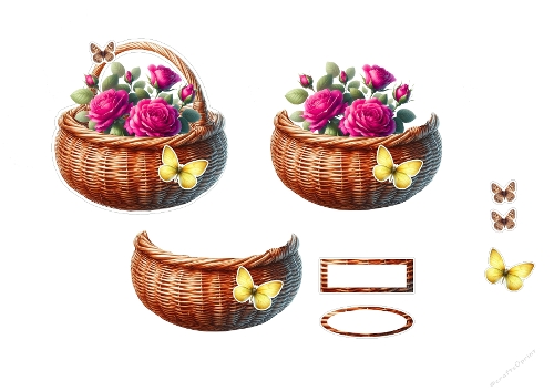 3D Topper Kit: Spring Flower Cups - Lily of the Valley & Wildflowers - Tasses de Printemps & Fleurs des Champs - A4