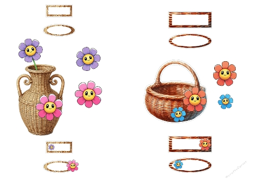 3D Topper Kit: Vintage Garden Watering Cans - Soft Roses & Wildflowers - Arrosoirs de Jardin Vintage - Roses Tendres & Fleurs des Champs - A4