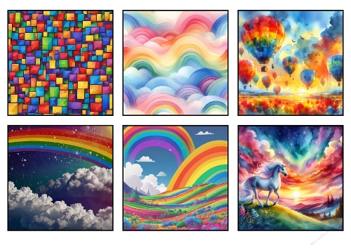 Vibrant Rainbow Dreams Mega-Pack - Unicorn & Hot Air Balloon Artistic Kit (Mega-Pack Rêves Arc-en-Ciel - Kit Artistique Licorne & Montgolfières)