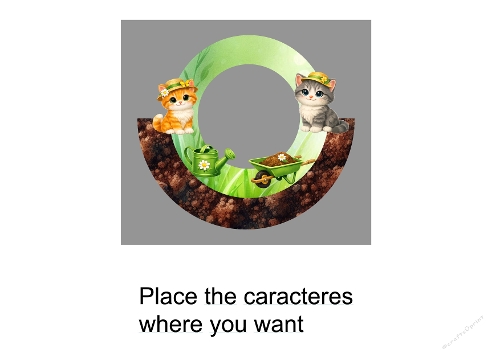 3D Round Rocker Card: Kitten Gardeners