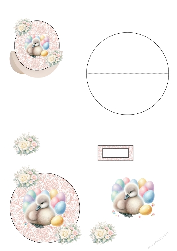 3D Rocker Card – Easter Duckling with Flowers & Pastel Eggs