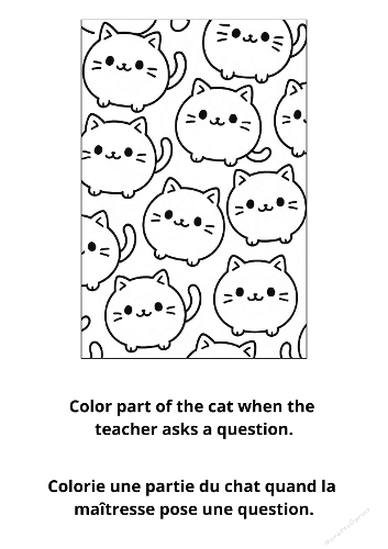 Cat Focus Coloring Sheet – Attention Activity for Kids with ADHD