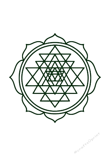 Sri Yantra Sacred Geometry Mandala Cut File for Cricut AND Silhouette