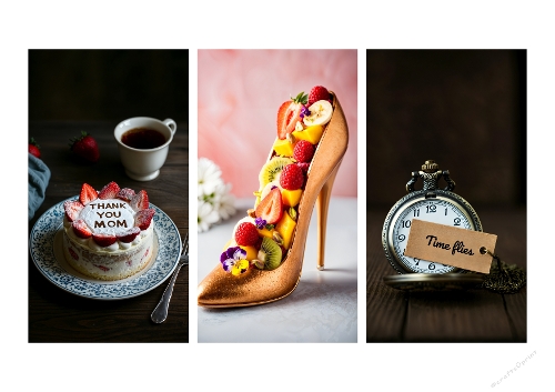 Mothers Day Memories - Surreal Food & Time Triptych