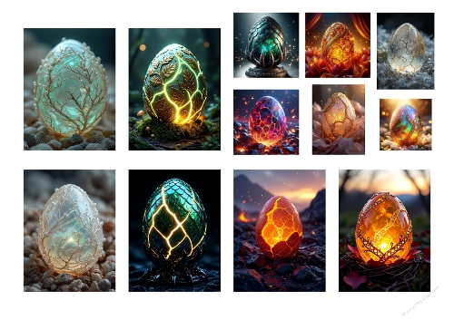 12 Fantasy Magic Eggs – Ornate Enchanted Egg Collection