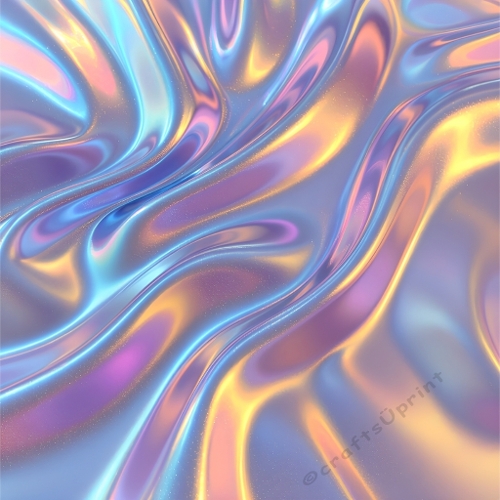 Iridescent Liquid Waves – Pastel Holographic Abstract Background