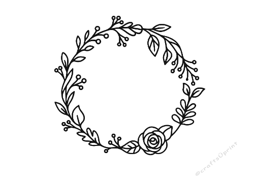 Floral Wreath with Rose  