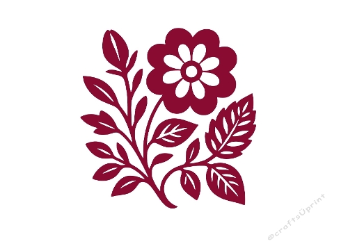 Folk Art Floral Silhouette