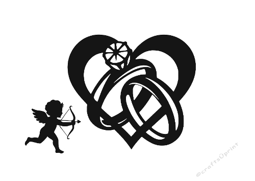 Wedding Rings Cupid Heart Art
