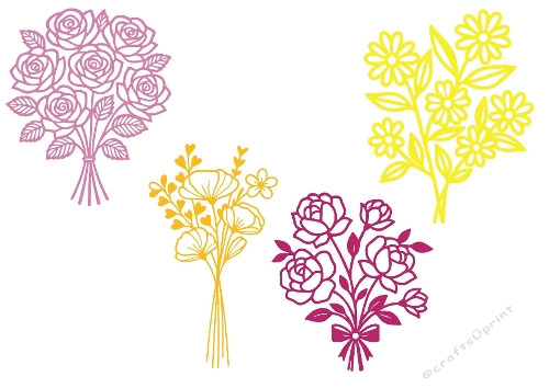 Floral Bouquet Silhouette Set