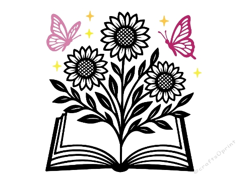 Sunflower Book Silhouette
