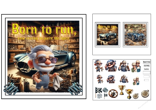 3D Cardmaking Kit – Vintage Mechanic & Classic Car Theme