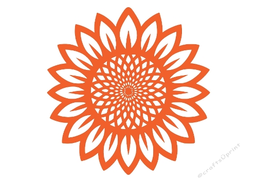 Geometric Floral Mandala Silhouette